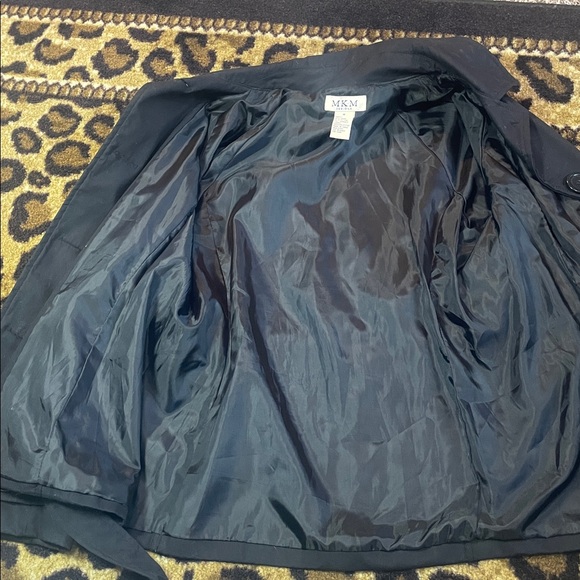 MK&M Black Cropped Trench Coat Belted Short Jacket Size Small – Trending Style - Picture 5 of 6